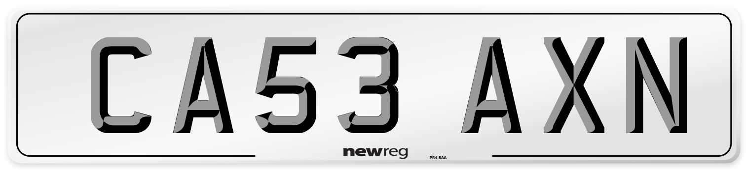 CA53 AXN Number Plate from New Reg